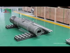 65-132 husillo y cilindro cónico de doble tornillo para granulación de tubería de PVC